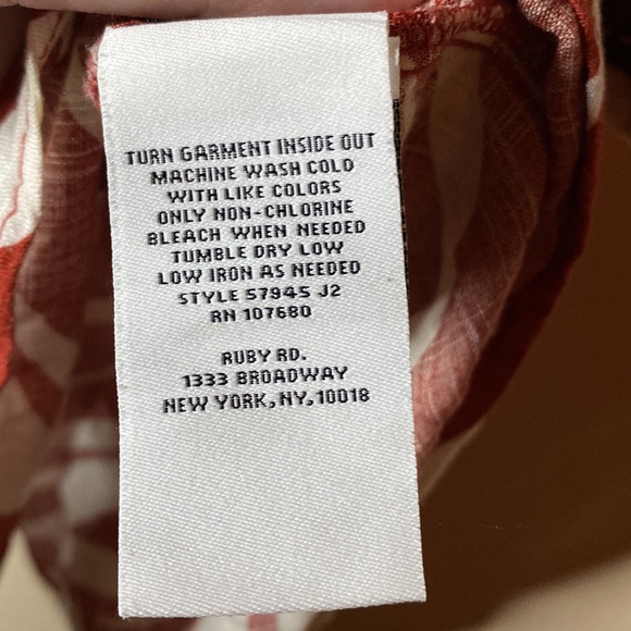 Ruby Rd Petite Button down slub shirt zebra print size Large - Picture 5 of 8